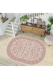 Rovigo Home Dijital Baskı Yıkanabilir Kaymaz Taban Oval Halı RVG7220-HT047 100x150 cm