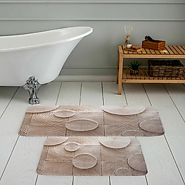 Rovigo Home Dijital Baskı Yıkanabilir Kaymaz 2 li Banyo Takımı