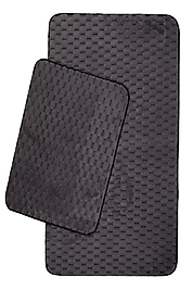 Premium Deri Taban, petek dokulu yumuşak, Post Banyo Paspası 2'li 100x60 - 60x50 cm - Antrasit