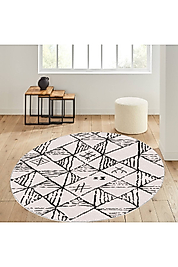 Rovigo Home Dijital Baskı Yıkanabilir Kaymaz Taban Yuvarlak Halı RVG7104 140x140 cm