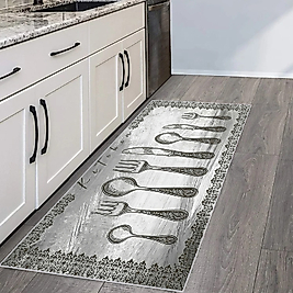Rovigo Home Dijital Baskı Yıkanabilir Kaymaz Taban Mutfak Halısı 100x150 cm