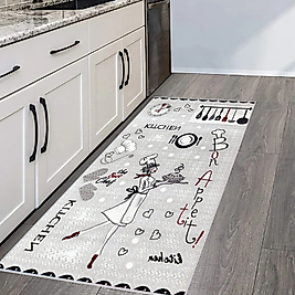 Rovigo Home Dijital Baskı Yıkanabilir Kaymaz Taban Mutfak Halısı 100x150 cm