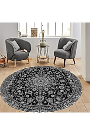 Rovigo Home Dijital Baskı Yıkanabilir Kaymaz Taban Yuvarlak Halı RVG7304-HT125 160x160 cm