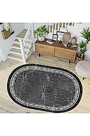 Rovigo Home Dijital Baskı Yıkanabilir Kaymaz Taban Oval Halı RVG7272-HY939 160x230 cm