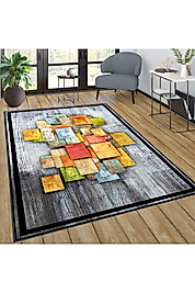Rovigo Home Dijital Baskı Yıkanabilir Kaymaz Taban Salon Halı RVG0250 120x180 cm