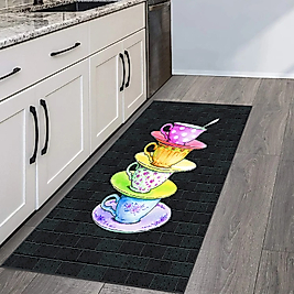 Rovigo Home Dijital Baskı Yıkanabilir Kaymaz Taban Mutfak Halısı 100x150 cm
