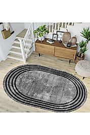 Rovigo Home Dijital Baskı Yıkanabilir Kaymaz Taban Oval Halı RVG7255-HT486 100x200 cm