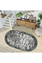 Rovigo Home Dijital Baskı Yıkanabilir Kaymaz Taban Oval Halı RVG7237-SD309 100x200 cm