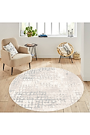 Rovigo Home Dijital Baskı Yıkanabilir Kaymaz Taban Yuvarlak Halı RVG7298-HT087 120x120 cm