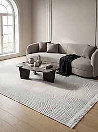 Rovigo Home Şönil premium Dokuma Halı-Beyaz