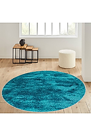Rovigo Home Dijital Baskı Yıkanabilir Kaymaz Taban Yuvarlak Halı RVG7089 100x100 cm