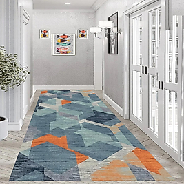 Dijital Baskı Yıkanabilir Kaymaz Taban Salon Halısı Ve Yolluk RVG0954-FNL203 100x200 cm