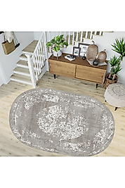 Rovigo Home Dijital Baskı Yıkanabilir Kaymaz Taban Oval Halı RVG7273-SD312 100x150 cm