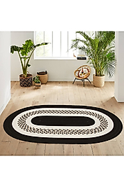 Rovigo Home Dijital Baskı Yıkanabilir Kaymaz Taban Oval Halı RVG7179 100x150 cm