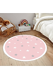 Rovigo Home Dijital Baskı Yıkanabilir Kaymaz Taban Yuvarlak Halı RVG7074 100x100 cm