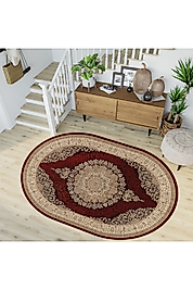 Rovigo Home Dijital Baskı Yıkanabilir Kaymaz Taban Oval Halı RVG7226-HT997 100x150 cm