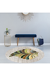 Rovigo Home Dijital Baskı Yıkanabilir Kaymaz Taban Oval Halı RVG7039-SD271 100x150 cm
