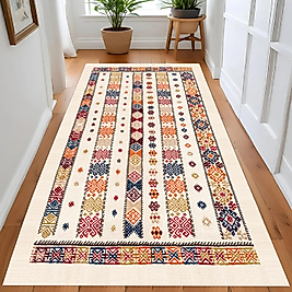Dijital Baskı Yıkanabilir Kaymaz Taban Salon Halısı Ve Yolluk RV133-FNL438 80x150 cm