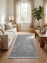 Rovigo Home Şönil Sedef Dokuma Halı-Gri  100x150 cm